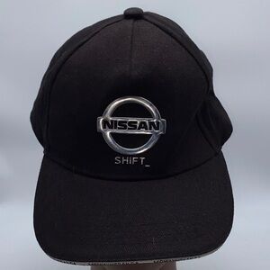 NIssan Shift Midway Nissan Dealership Adult Cap Hat Black Silver Advertising